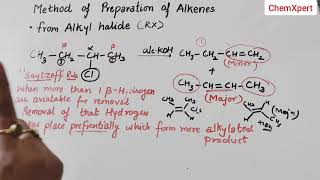 Methods of Preparation Of Alkene  Class 11 Chemistry Chapter 13 Hydrocarbons NCERT CBSE [upl. by Yliram]