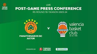 Panathinaikos BC AKTOR  Valencia Basket  PostGame Press Conference  Euroleague  Round 10 [upl. by Lledualc]