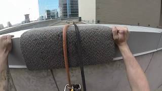 Rope access window cleaning with rigging [upl. by Hatti]