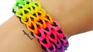 DIY PULSERA de GOMITAS Triple simple con telar Rainbow loom [upl. by Arted966]