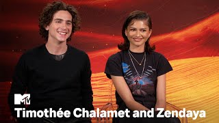 Timothée Chalamet amp Zendaya on Music Nicknames and “Dune Part 2”  MTV [upl. by Iramohs]