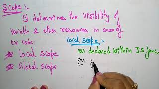 scope of variables in javascript  global amp local  Bhanu priya [upl. by Ymmij987]