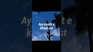 Aye musht e khaak ost ❤️‍🩹😫• Aesthetic video • Urdu lyrics status •shortsayemushtekhaakost [upl. by Cronin]