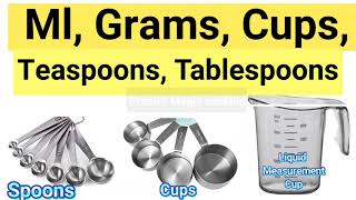 Baking Conversion Chart  Ml  Grams  Cups  Tablespoon  Teaspoon [upl. by Breger734]