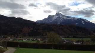 View of Mondsee lake from highway in Österreich [upl. by Llenrap643]