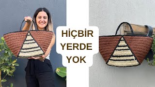 HİÇBİR YERDE BULAMAYACAĞINIZ ŞIK FARKLI TASARIM BİR ÇANTA YAPIYORUZ 🧶 crochet [upl. by Lindsley735]