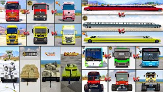 SCAINA TRUCK VS HINO RANGER VS ARMY TANK VS LIMO TRUCK IN TEARDOWN VS BEAMNGWHICH IS BEST [upl. by Bobbee931]