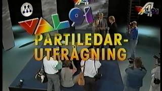 Partiledarutfrågning 1991 Val 91 Carl Bildt blivande statsminister 2 sept 1991 sound [upl. by Carree]