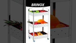 Fruteira de chão inox Fruteira inox Brinox 3 andares Shorts [upl. by Ahseihs]