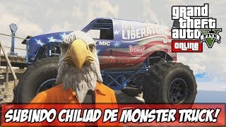 GTA V  Online  Subindo e Descendo o CHILIAD de MONSTER TRUCK The Liberator [upl. by Anton]