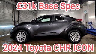 All New 2024 Toyota CHR ICON £31k Base Spec HEV Hybrid Walkround Also Silver Design amp Ash Grey GR [upl. by Mehsah]