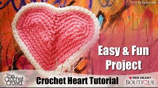 Learn How to Crochet Hearts with Red Heart Yarns [upl. by Kenlee]