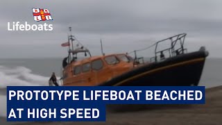 Prototype lifeboat being beached at high speed [upl. by Anitsirt]