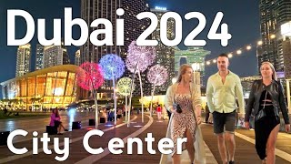 Dubai 4K Amazing City Center Burj Khalifa Dubai Mall Walking Tour 2024 🇦🇪 [upl. by Osher959]