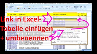 X0023 Link in Excel Tabelle erstellen  umbenennen [upl. by Ainival]