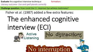 Criminal psychology Cognitive interview technique [upl. by Neville]