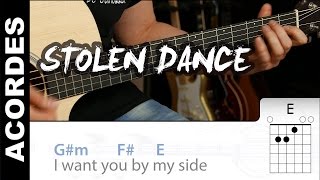 Stolen Dance en guitarra cover Chords acordes tutorial lesson [upl. by Goar]