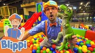 Blippi Learns At An Indoor Playground  Educational Videos For Kids [upl. by Nadabb]