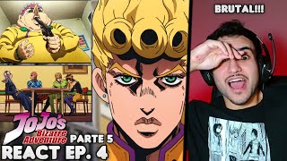 O PROTAGONISTA MAIS INSANO DE JOJO React JoJos Bizarre Adventure Parte 5 EP 4 [upl. by Hurty]