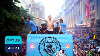 TREBLE WINNERS  Manchester Citys full champions parade [upl. by Llebyram]