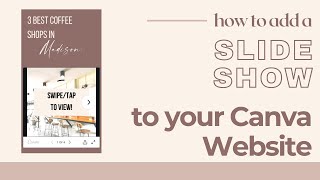 Canva Website Tip How To Embed a Slide Show [upl. by Schumer390]