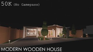 Modern Wooden House  Bloxburg [upl. by Neerihs]