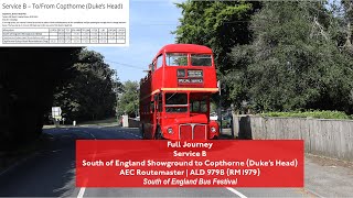 Full Journey  Service B to Copthorne Dukes Head Roundabout  AEC Routemaster  RM1979 ALD 979B [upl. by Eberto]