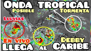 Onda tropical llega al Caribe con lluvias fuertes y podría ser tormenta Debby [upl. by Gaidano313]