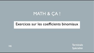 Exercices sur les coefficients binomiaux [upl. by Atreb]