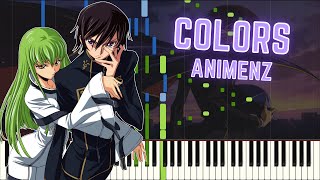 Animenz Code Geass OP  Colors  Piano Tutorial  Synthesia [upl. by Rozella537]