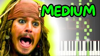 Hes a Pirate  Pirates of the Caribbean  Piano Tutorial Medium Level [upl. by Ayouqat]