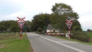 Jernbaneoverskæring GrubberholmSpoorwegovergang Level Crossing Passage a Niveau Bahnübergang [upl. by Broddie]