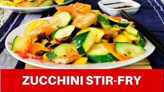 Zucchini stir fry with chicken  How to prepare easy Chinese takeout [upl. by Lillywhite627]