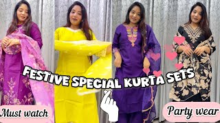 Myntra BIG BRAND SALE Haul 😱 Festive Special Kurta Sets 💕 Trendy amp Part Wear  Shweta Aggarwal [upl. by Hedelman]