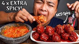 MUKBANG AYAM PEDAS GILA  SAUS SAMYANG BONCABE SAMBAL MCD SPICY [upl. by Donnamarie]