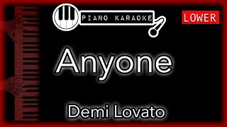 Anyone LOWER 3  Demi Lovato  Piano Karaoke Instrumental [upl. by Ottinger186]