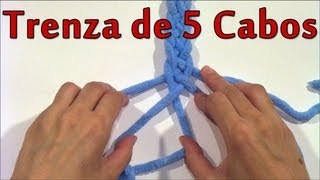 DIY Como hacer una trenza de 5 cabos  How to make a braid of 5 ends [upl. by Oiluig44]