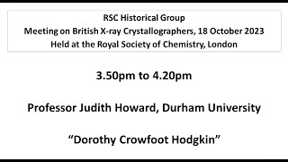 Judith Howard Dorothy Crowfoot Hodgkin [upl. by Silverts]