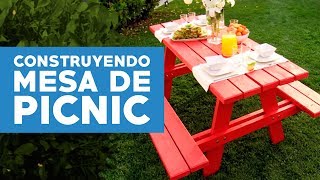 ¿Cómo construir una mesa de picnic [upl. by Naginarb]