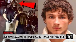 UPDATE Bond Increases For Biker Who Destroyed Car With Kids Inside [upl. by Inamik]