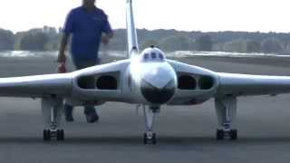 GIANT SCALE RC AVRO VULCAN FILMED BY AerialVuecouk ELVINGTON LMA MODEL SHOW 2014 [upl. by Nayhr601]