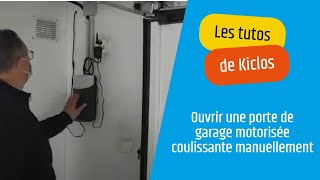 Ouvrir une porte de garage motorisée coulissante manuellement｜Les tutos de Kiclos [upl. by Ellocin190]