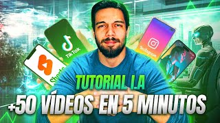 Como hacer 50 Videos Reels Shorts o TikTok en 5 minutos con Inteligencia Artificial TUTORIAL [upl. by Dahsra]