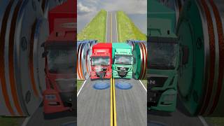 School Bus amp Cargo Trucks vs Hydraulic Crush  BeamNGDrive [upl. by Htehpaj]