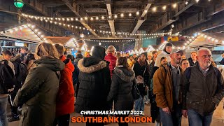 London Christmas Walk 2023 Southbank Christmas Market by the River Thames 🎄✨ [upl. by Nygem]