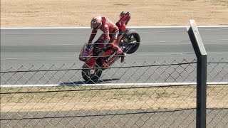 Motogp Silverstone 2022  Burnout and stoppie  Jack Miller [upl. by Gar841]