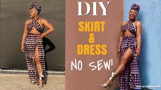 DIY No Sew Skirt and No Sew Dress  Black Panther Outfit Ideas [upl. by Naujaj]