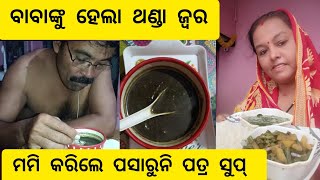 ବାବାଙ୍କୁ ହେଲା ଥଣ୍ଡା ଜ୍ଵର 🤒 ମମି କରିଲେ ପସାରୁନି ପତ୍ର ସୁପ 🤧Pradhanfamily25 dailyvlog medicine [upl. by Eirak]