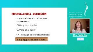 Litiasis urinaria Estudio metabólico del paciente litiásico y métodos para evitar deterioro óseo [upl. by Tung]