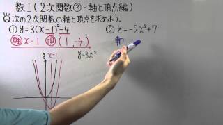 【高校数学】数Ⅰ37 ２次関数③軸と頂点編 [upl. by Antonetta]